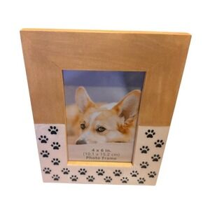 4x6 Wooden Dog Paw Print Picture Frame Pet Memorial Photo Display Bin Deal